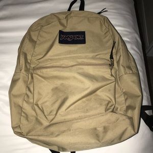 Tan beige jansport backpack